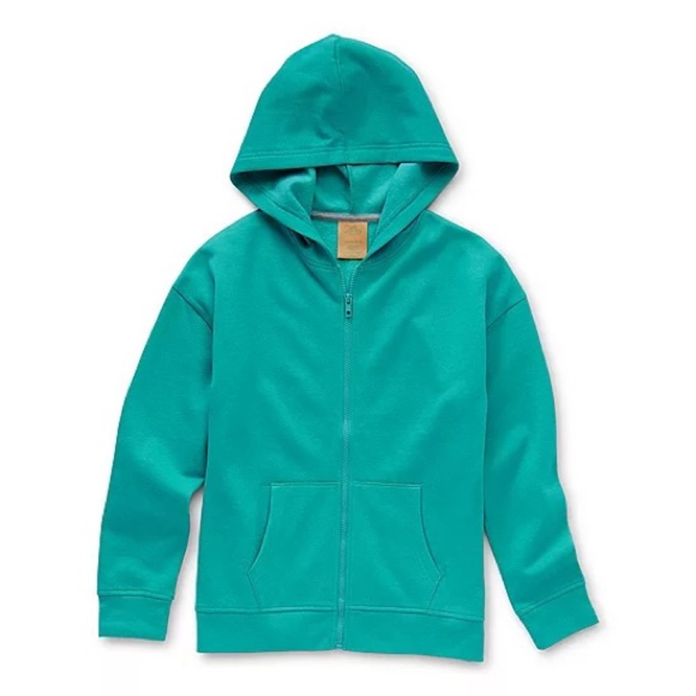 NWT Thereabouts Boys Hooded Zipper Sweater W/ Pockets - Veridian Green - Size XL